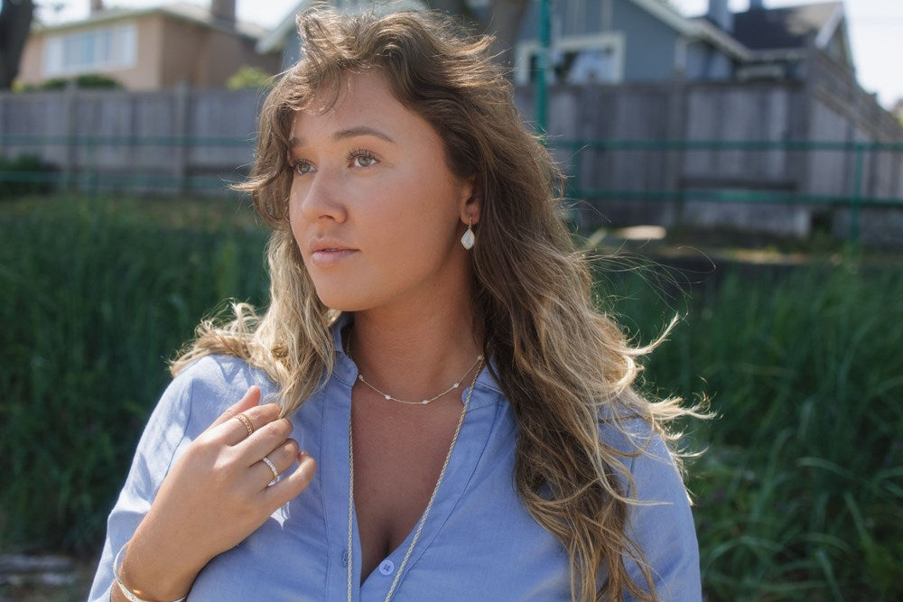 Evora Earrings-mother of pearl