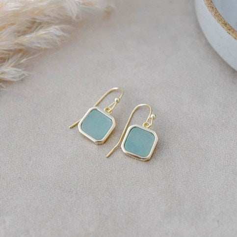 Florence Earrings-amazonite