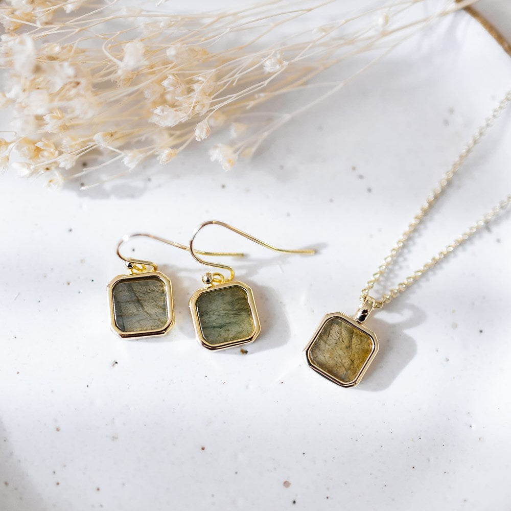 Florence Earrings-labradorite