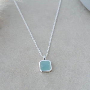 Florence Square Necklace-amazonite