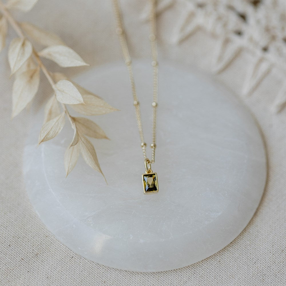 Glim Necklace-moss green