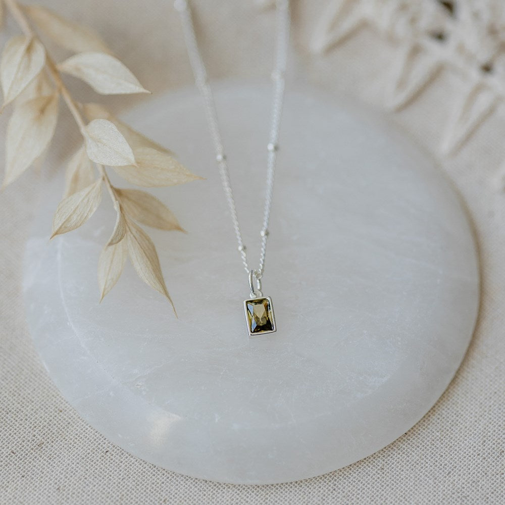 Glim Necklace-moss green