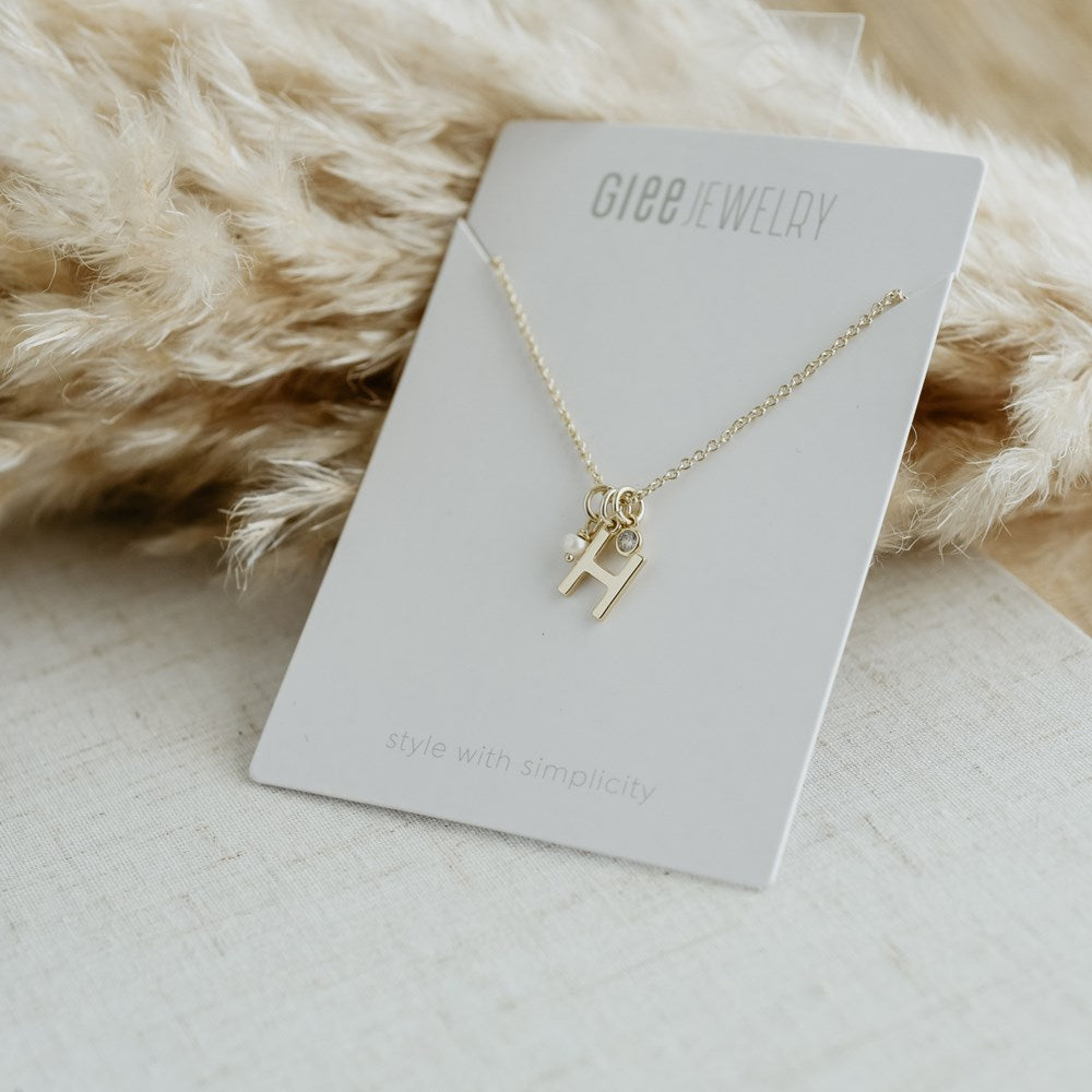 Insignia Necklace-H-gold