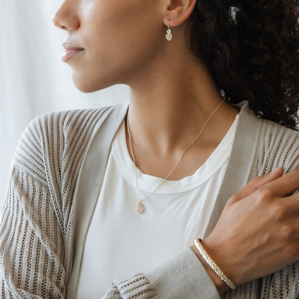 Anastasia Necklace-rose quartz/clear