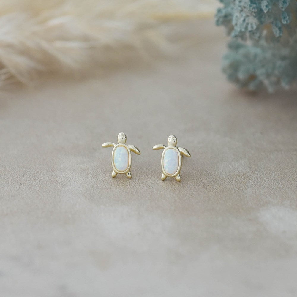 Maui Studs-white opalite