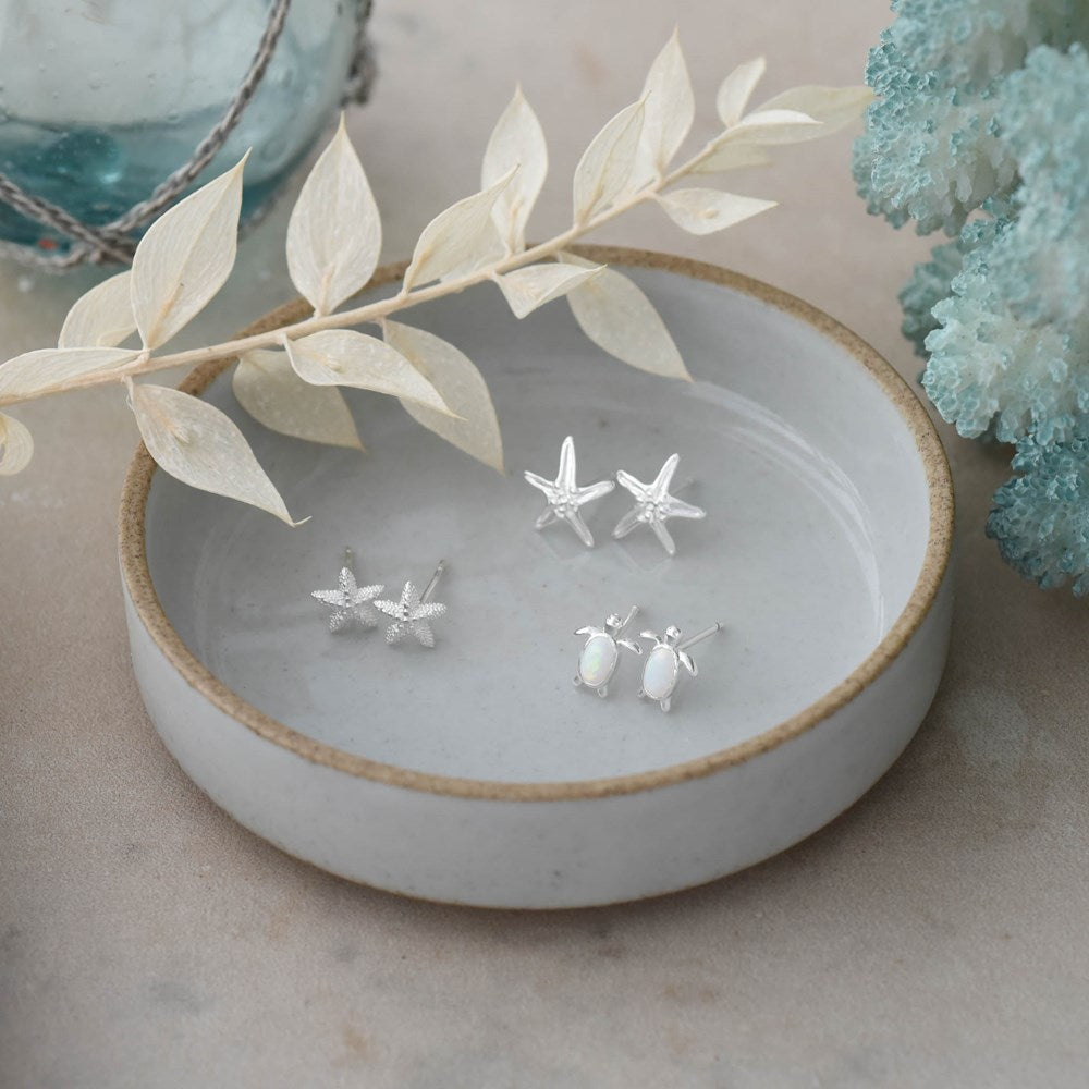Maui Studs-white opalite