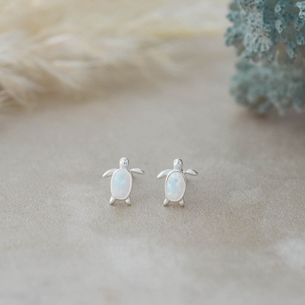 Maui Studs-white opalite