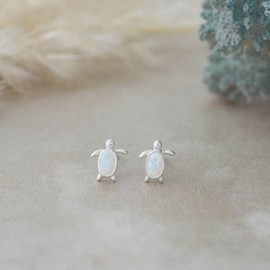 Maui Studs-white opalite