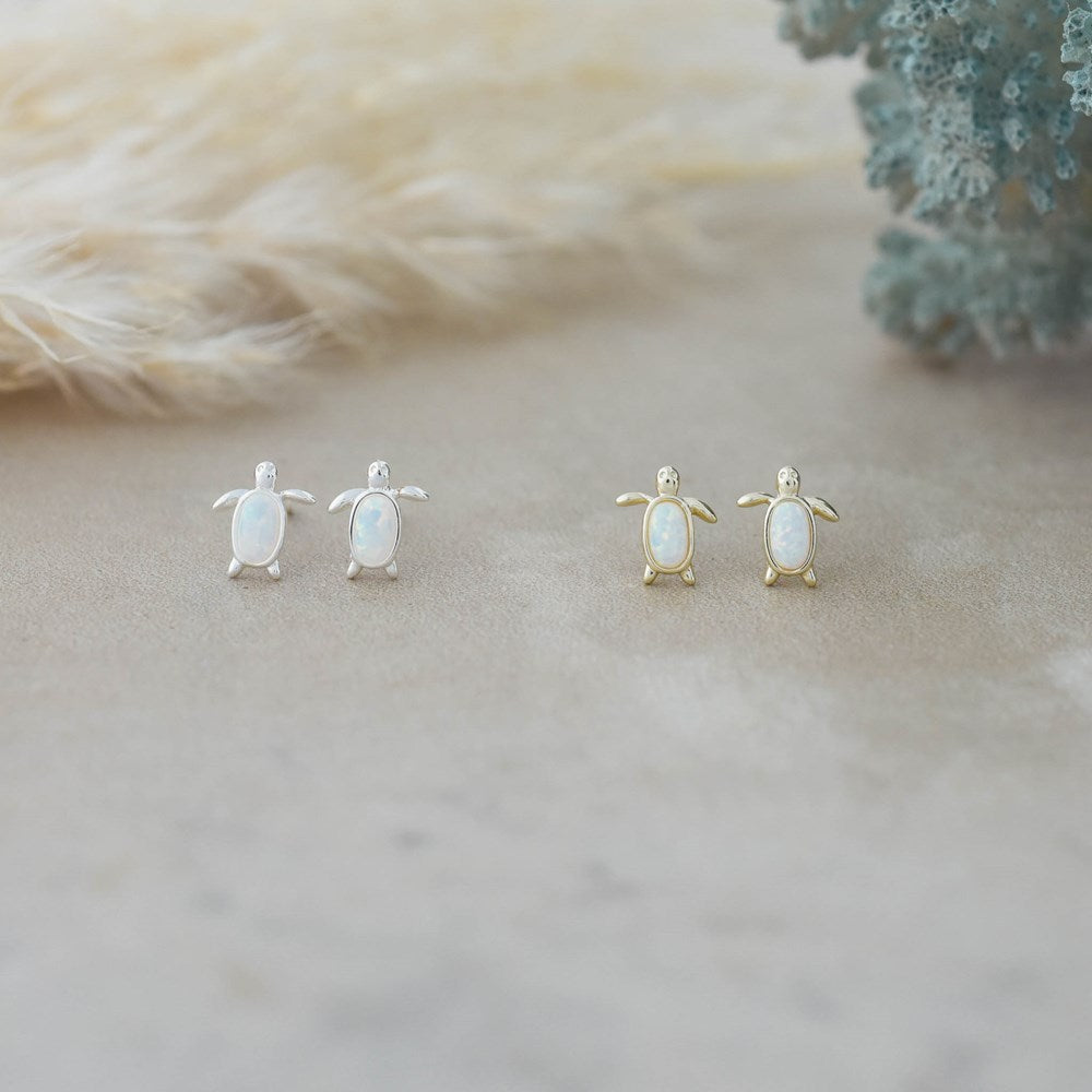 Maui Studs-white opalite