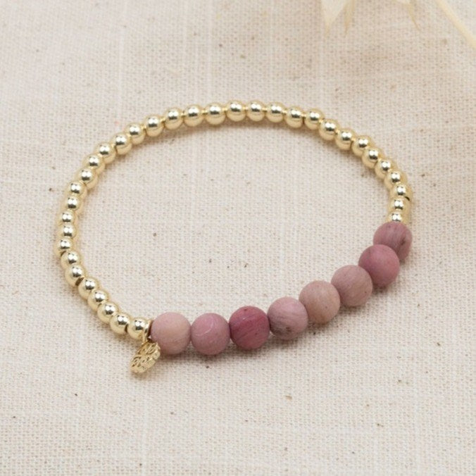 Maxie Bracelet-pink rhodonite