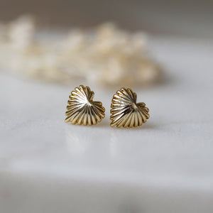 Seashell Heart Studs