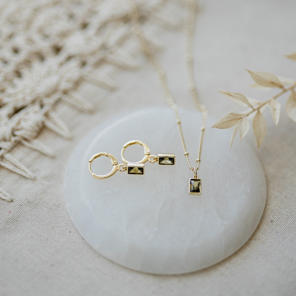 Glim Necklace-moss green