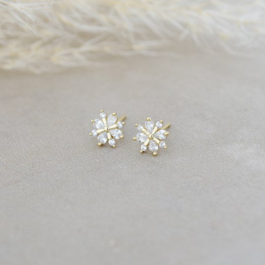 Snow Crystal Studs-clear