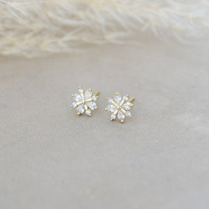 Snow Crystal Studs-clear