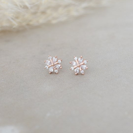 Snow Crystal Studs-clear