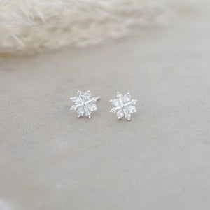 Snow Crystal Studs-clear