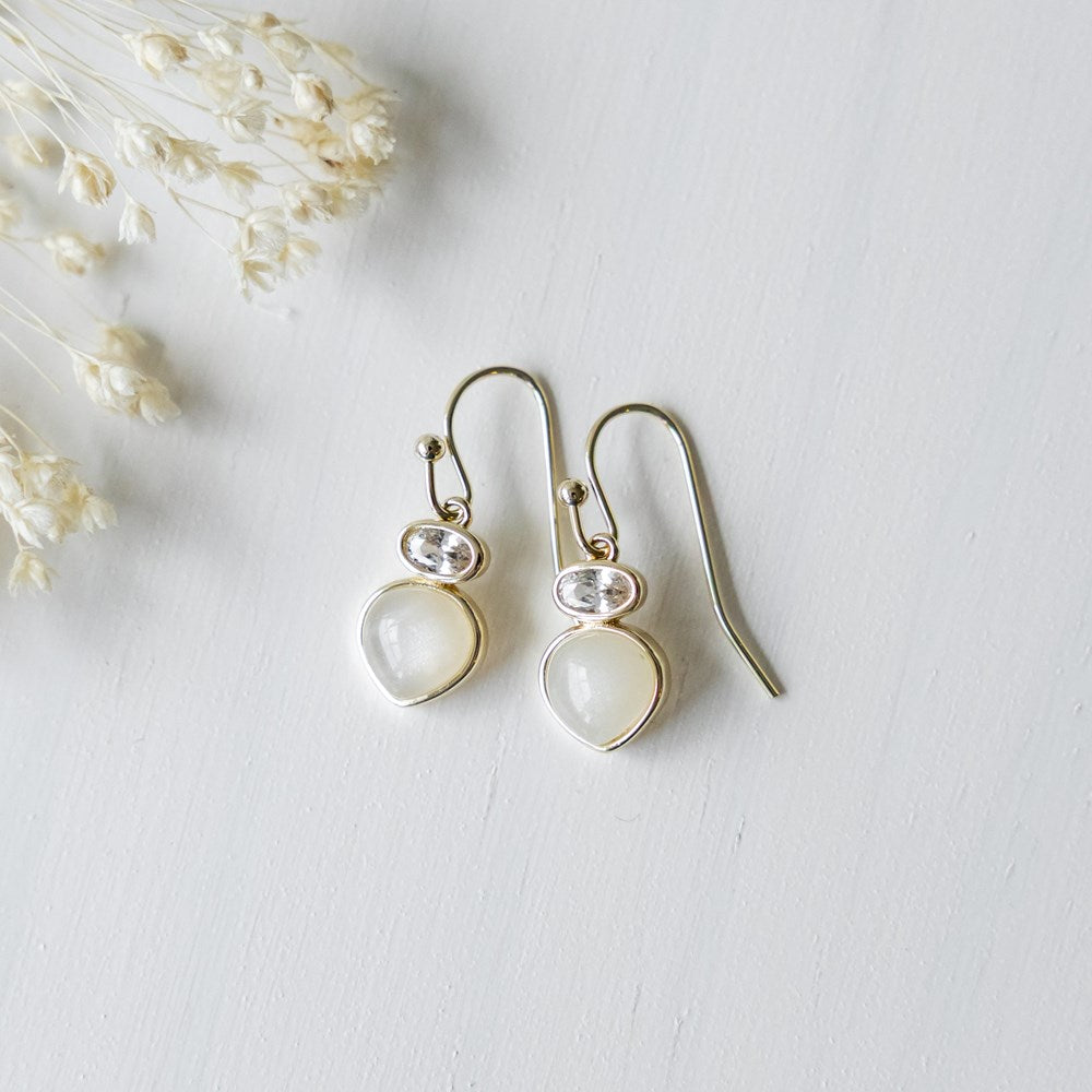 Tasia Earring-moonstone/clear