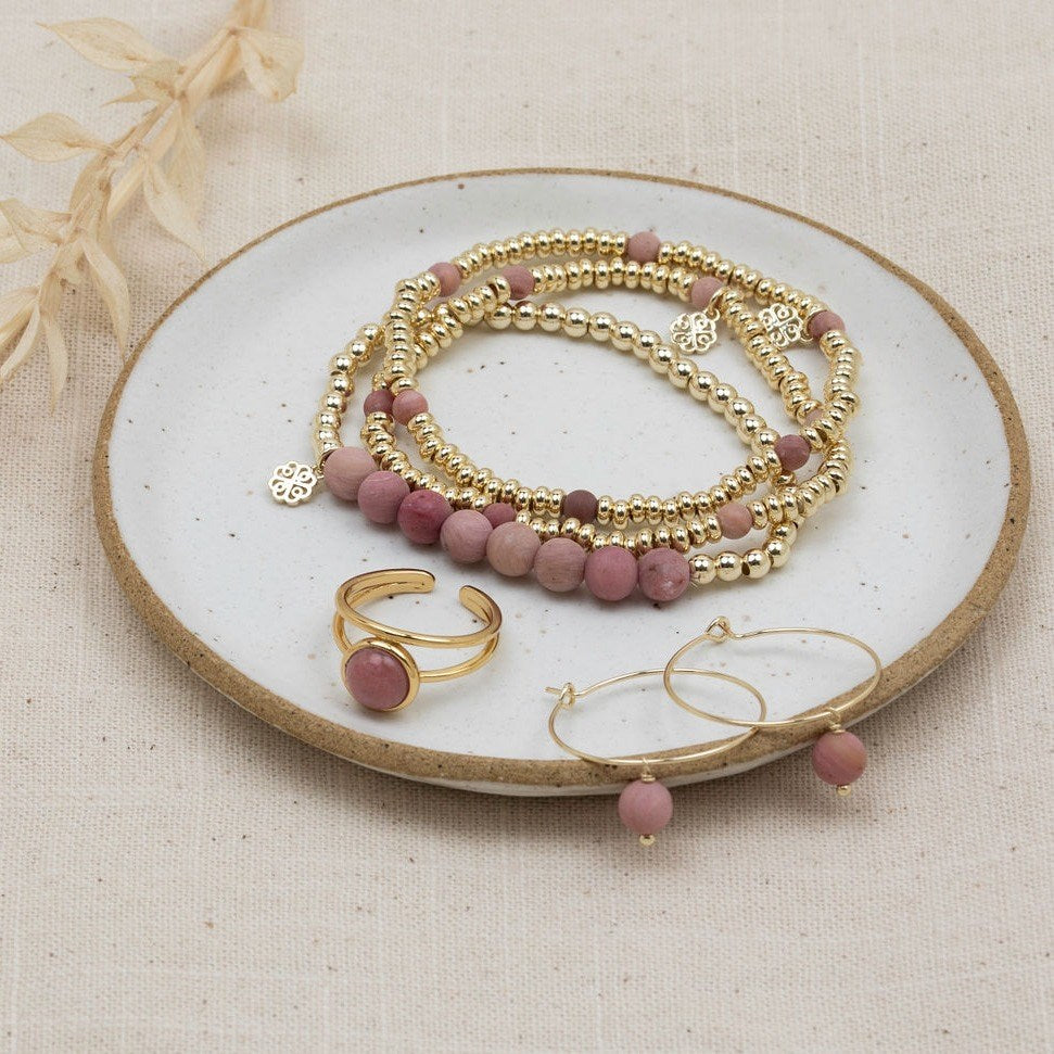 Maxie Bracelet-pink rhodonite