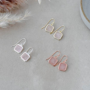 Florence Earrings-rose quartz