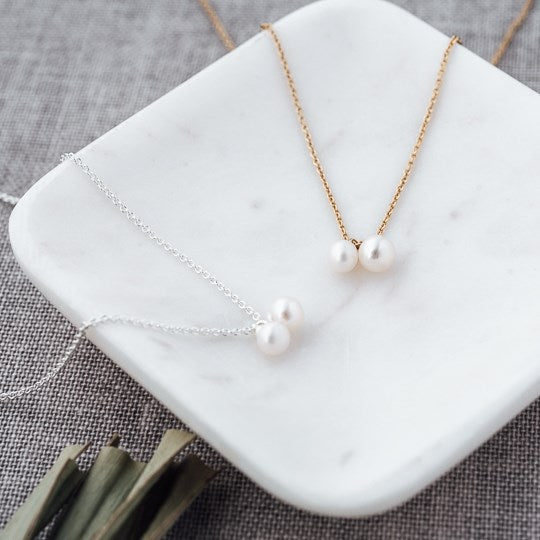 Friendship Necklace-white pearl