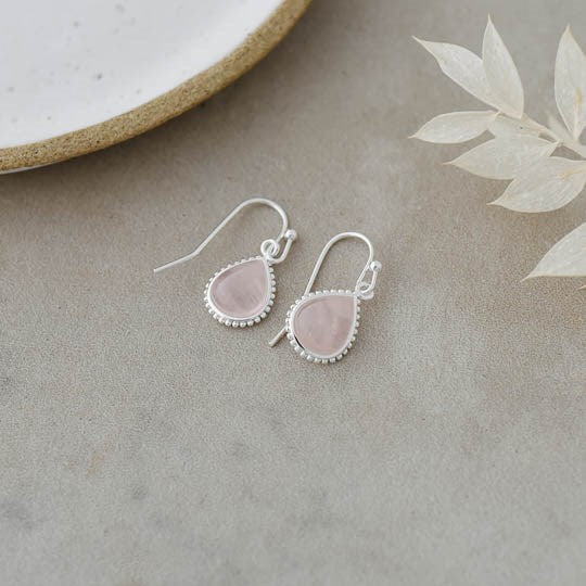 Paris Earrings-rose quartz