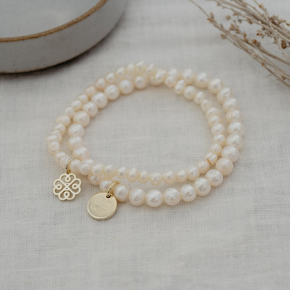Pearly Stackem-Up Bracelet-white pearl